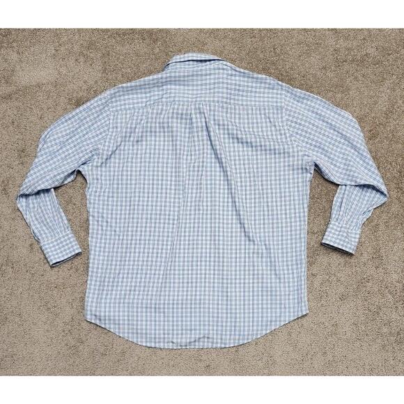 Mens Peter Millar Button Down Shirt Blue Checkered XL With Pocket - Picture 4 of 7